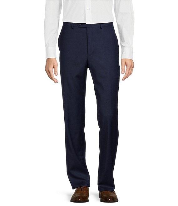 Hickey Freeman Classic Fit Flat Front Solid Dress Pants Product Image
