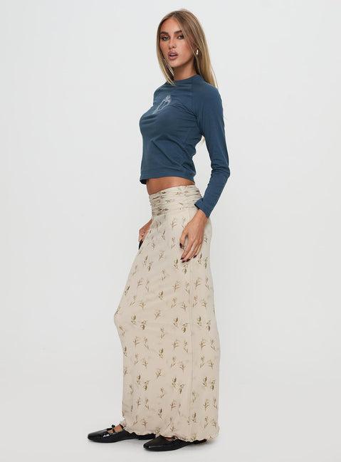 Aliceyn Ruched Maxi Skirt Multi Floral Product Image