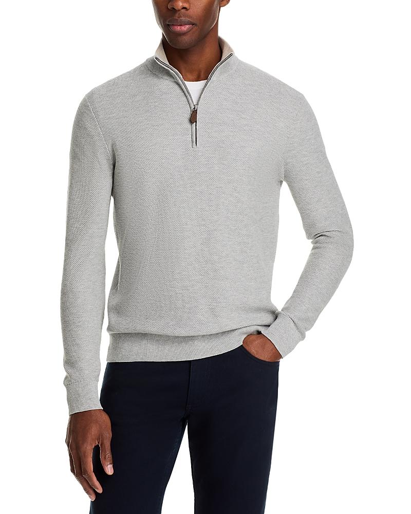 The Mens Store at Bloomingdales Birdseye Knit Quarter Zip Sweater - Exclusive Product Image