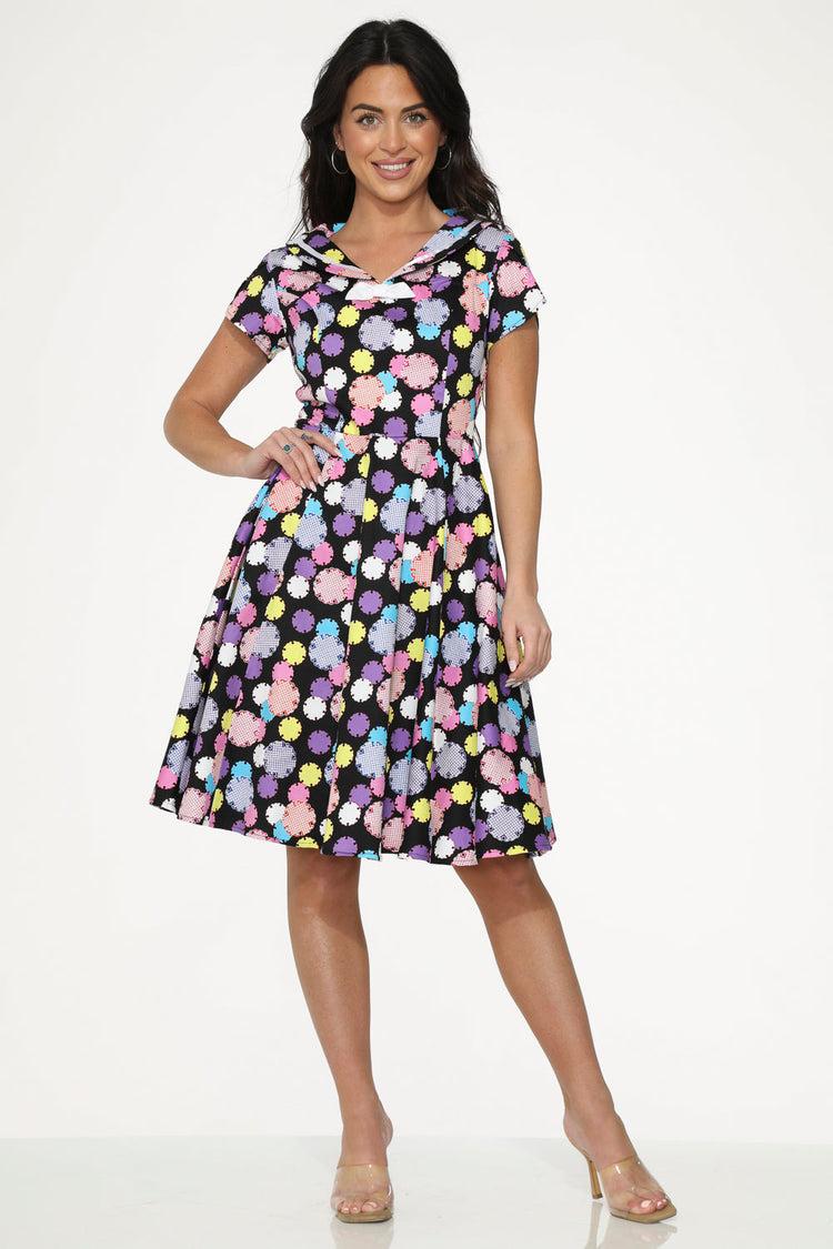 Black & Purple Swing Dress Product Image