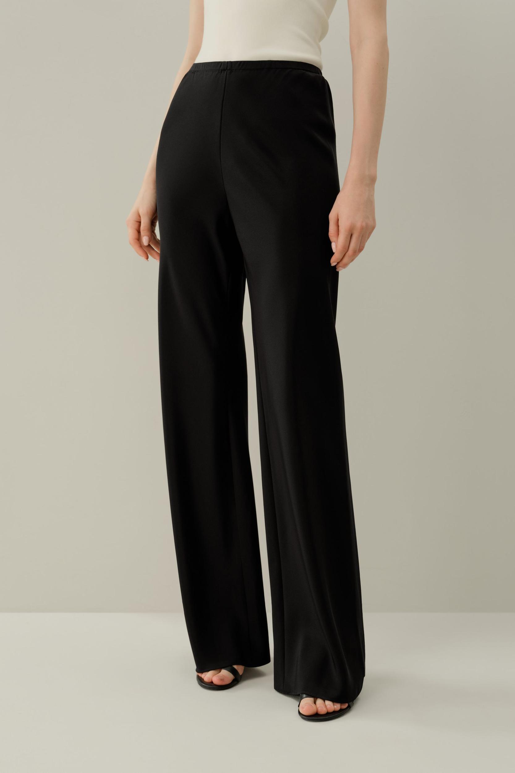 Bias Cut Straight Leg Silk Pants Product Image