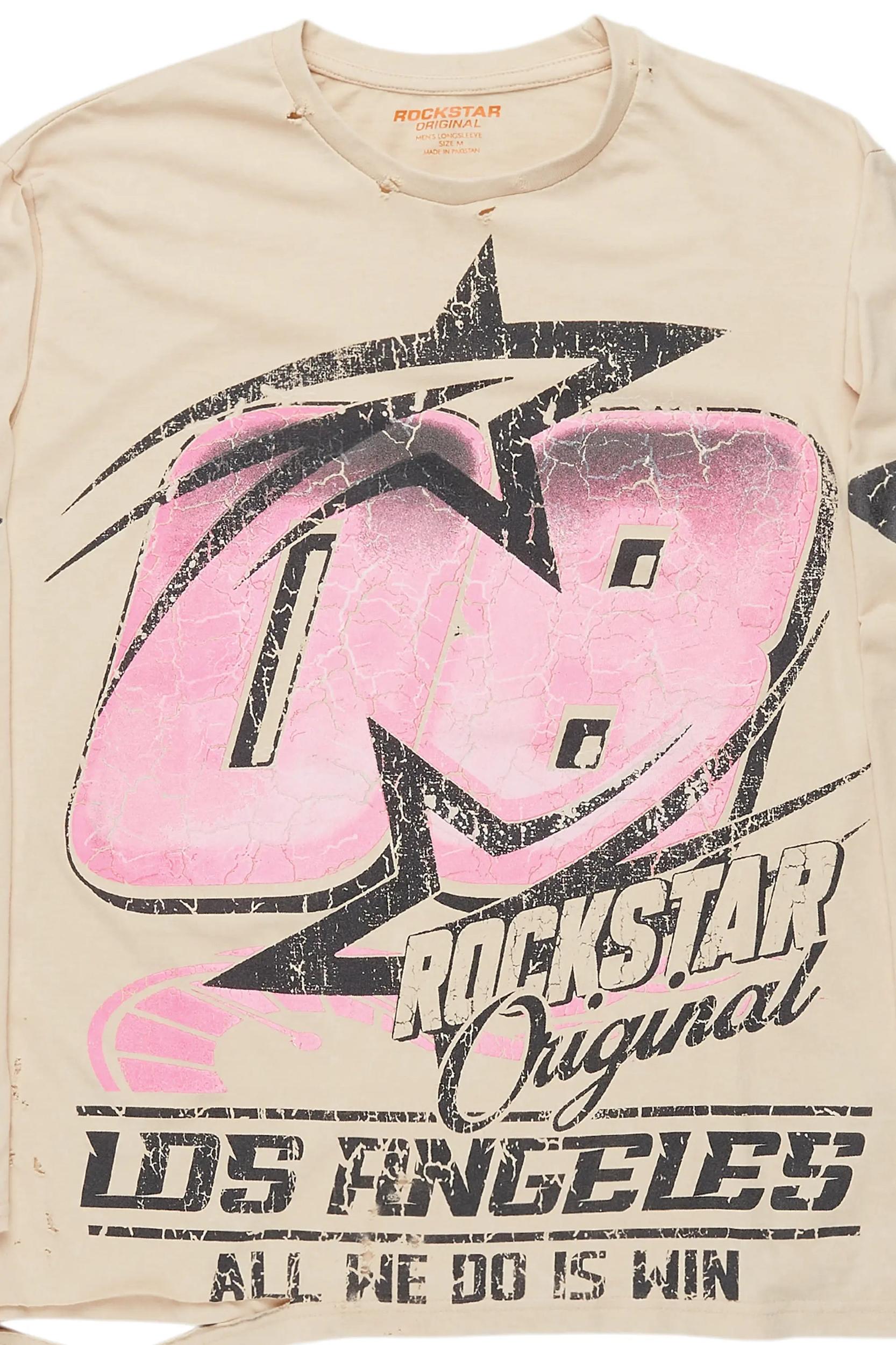 Kastell Vintage Sand Long Sleeve Graphic T-Shirt Male Product Image