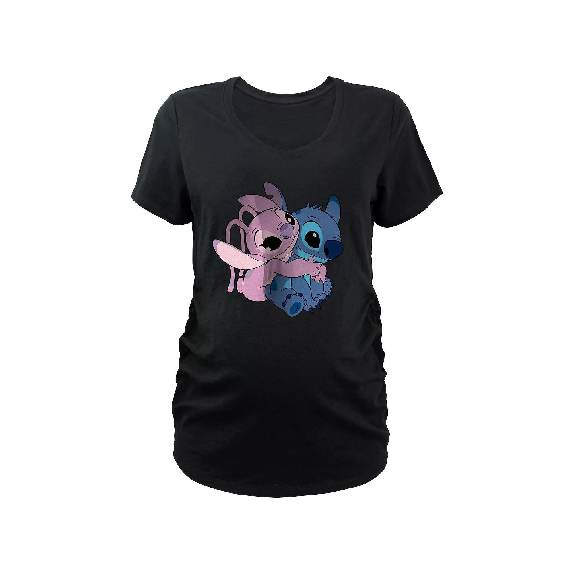 Disney's Lilo & Stitch Angel Hugging Stitch Maternity Graphic Tee, Women's,  Product Image