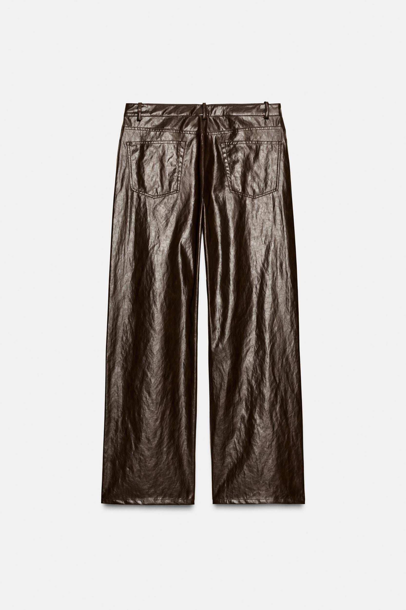 ZW COLLECTION FAUX LEATHER STRAIGHT LEG PANTS Product Image