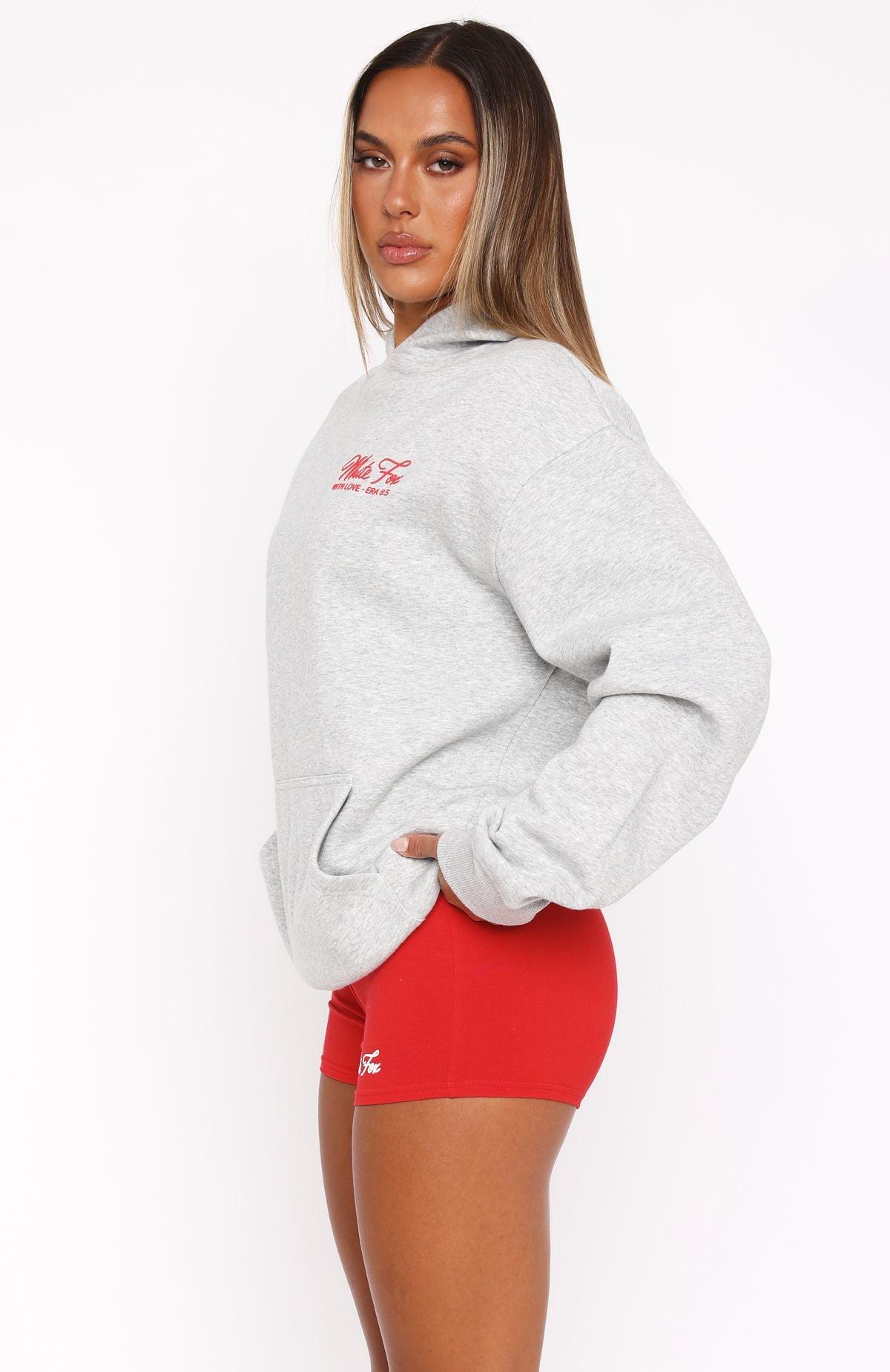 With Love & Kisses Oversized Hoodie Dark Grey Marle Product Image