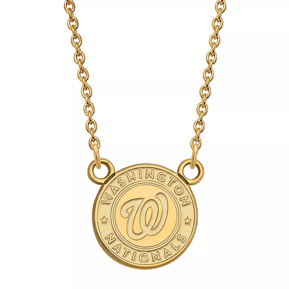 LogoArt Sterling Silver Washington Nationals Pendant Necklace, Women's, Size: 18 mm, 14k Gold Plated Product Image