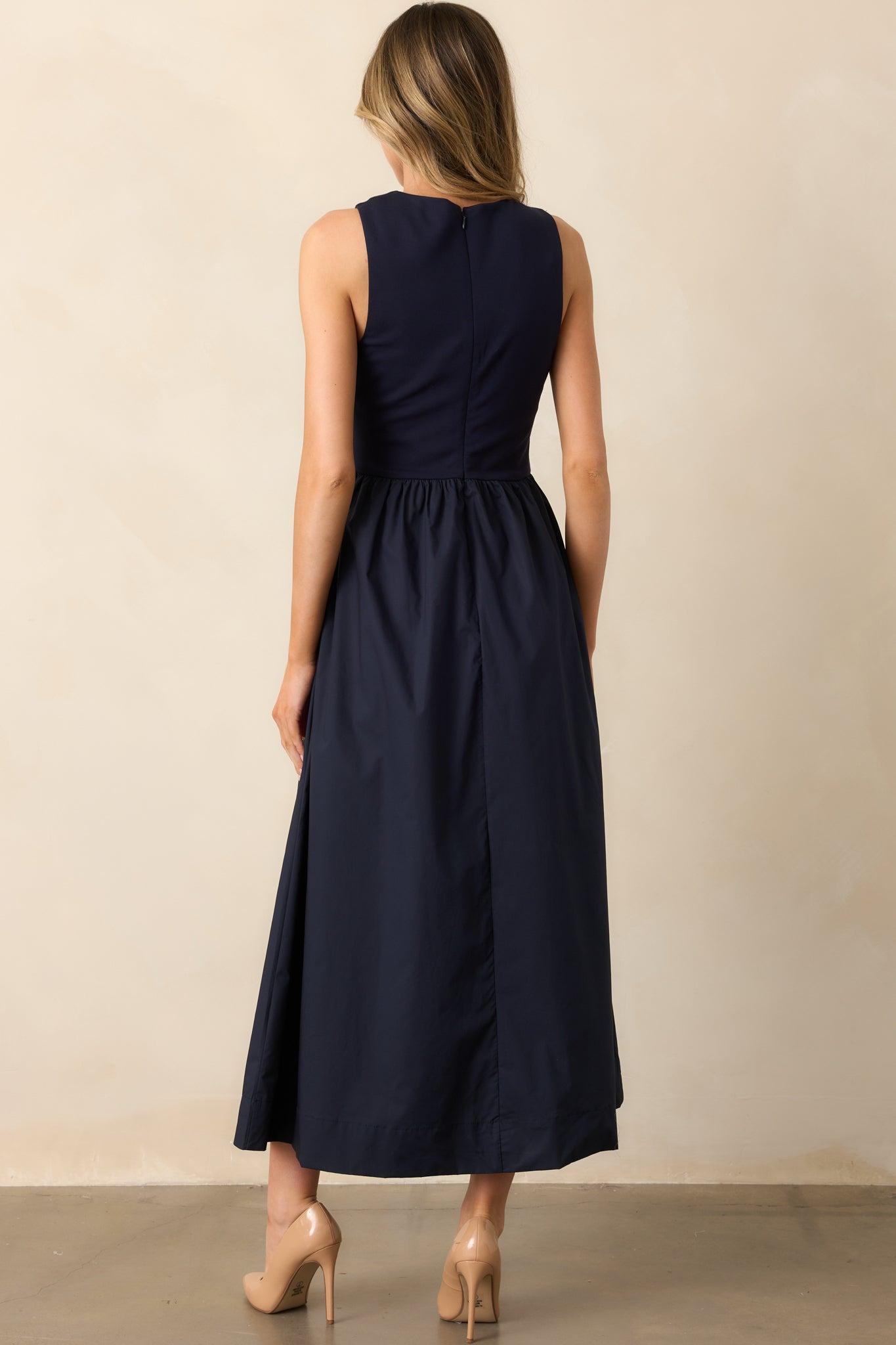 A World Full Of Wonder Navy Sleeveless Maxi Dress Product Image