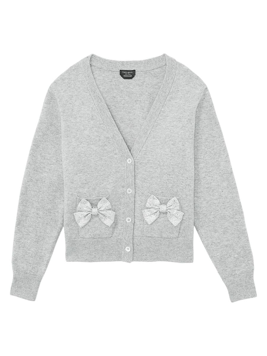Womens Mainline Embellished Bow V-Neck Cardigan Product Image