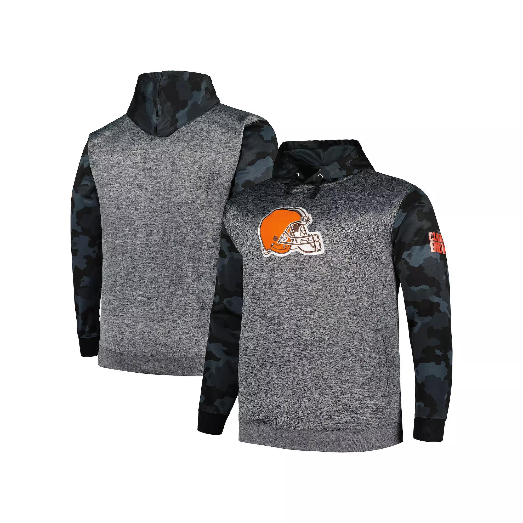 Men's Fanatics Branded Heather Charcoal Cleveland Browns Big & Tall Camo Pullover Hoodie, Size: 4XB Product Image