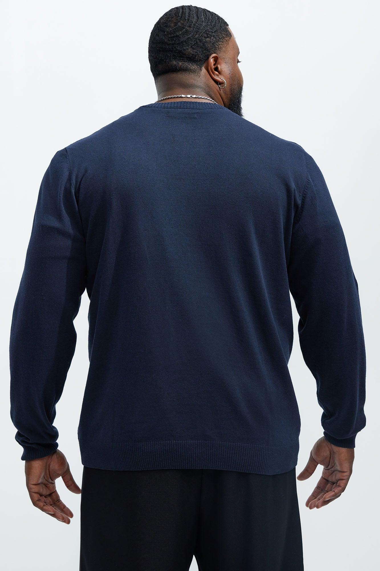 Cozy and Cool Crewneck Sweater - Navy Product Image