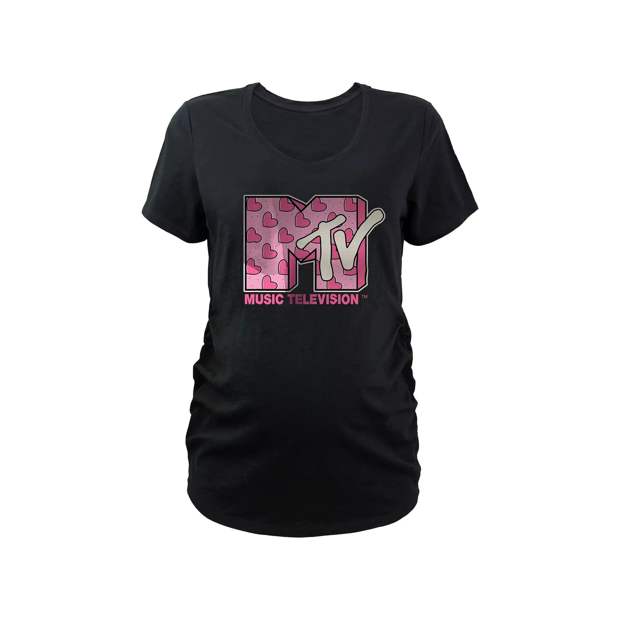 Maternity MTV Classic Heart Print Logo Graphic Tee, Women's,  Product Image