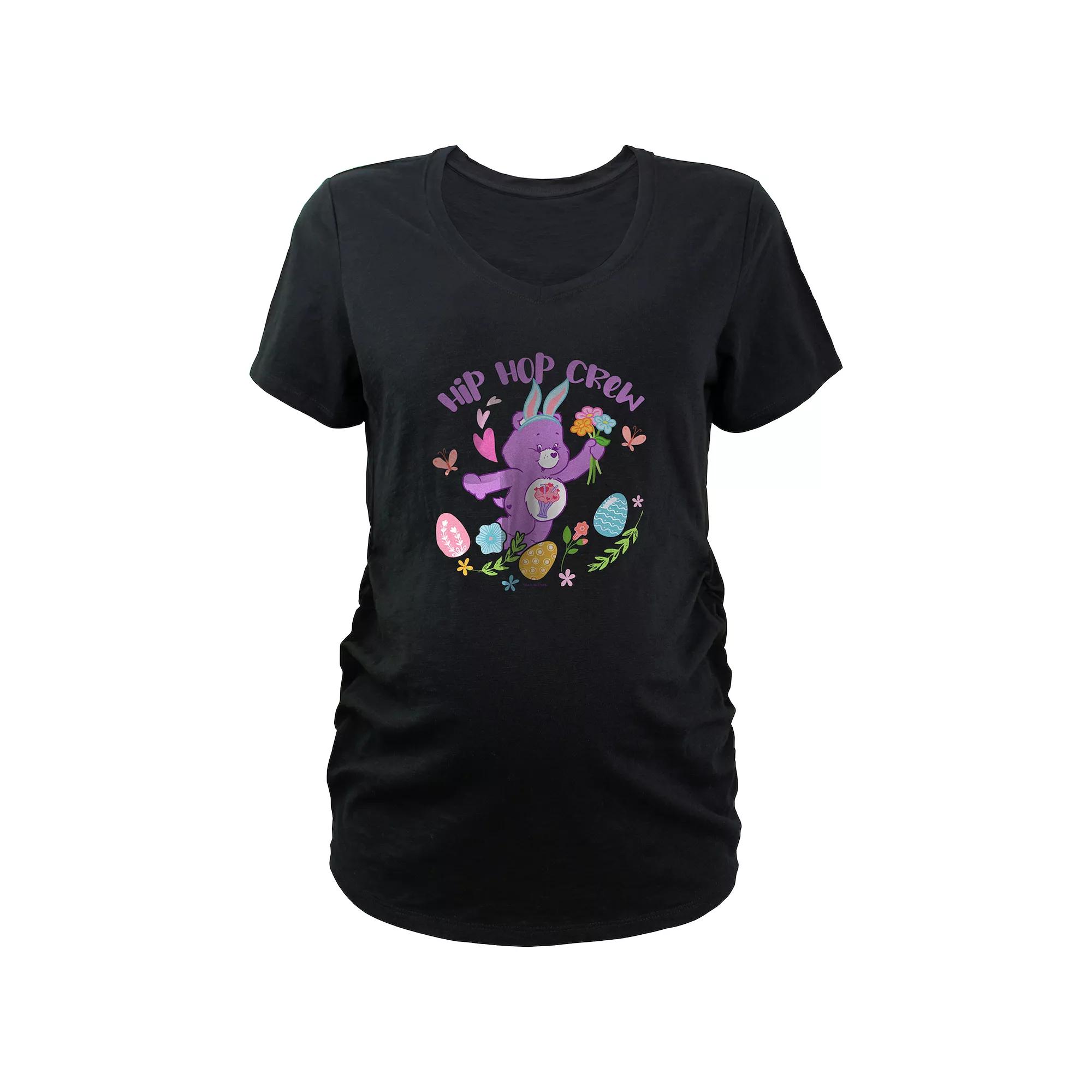 Maternity Care Bears Hip Hop Crew V-Neck Graphic Tee, Women's,  Product Image