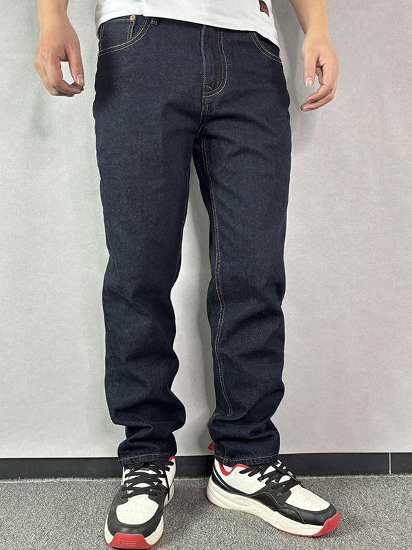 Men's Graphic Print Loose Jeans Product Image