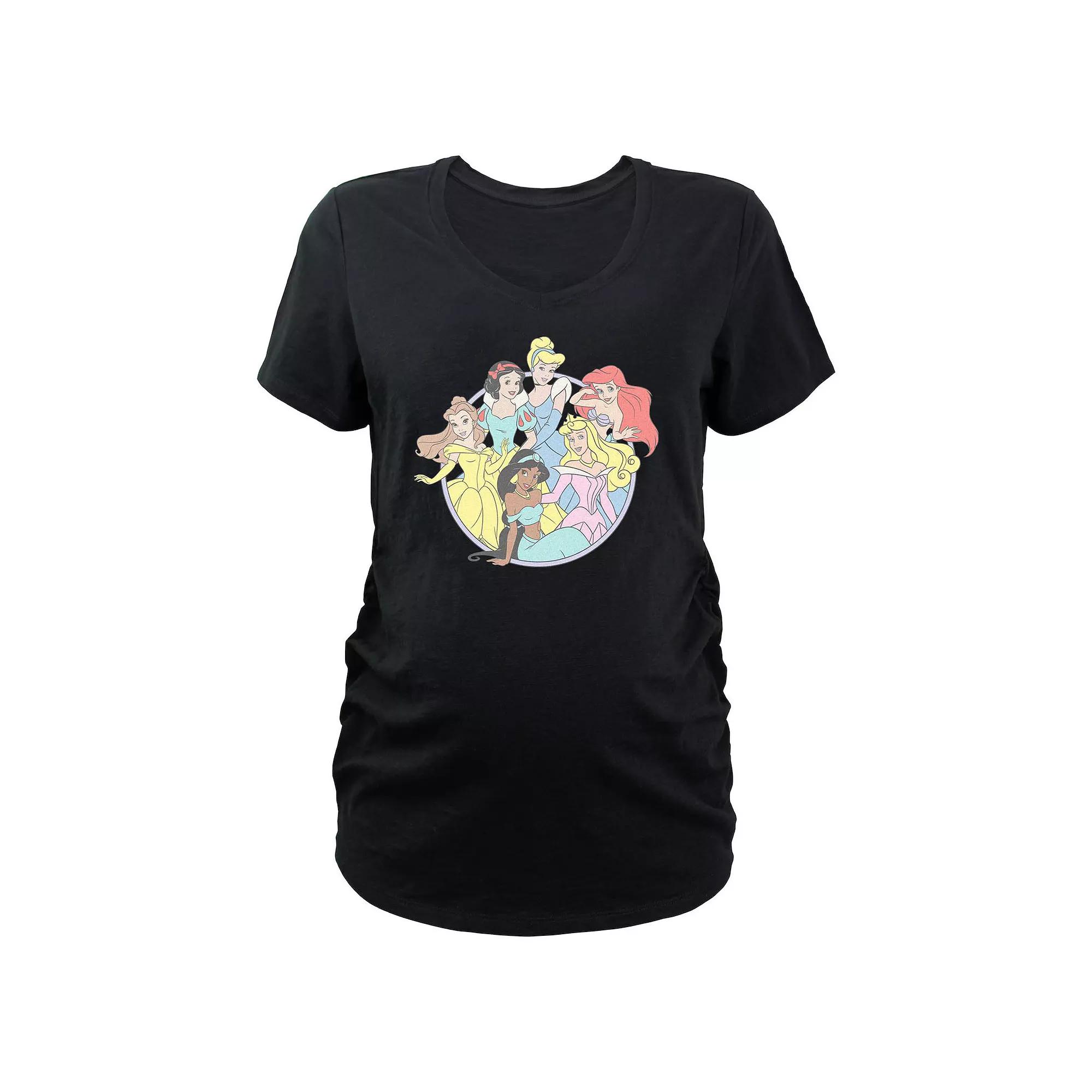 Maternity Disney Princess Group Stamp V-Neck Graphic Tee, Women's,  Product Image