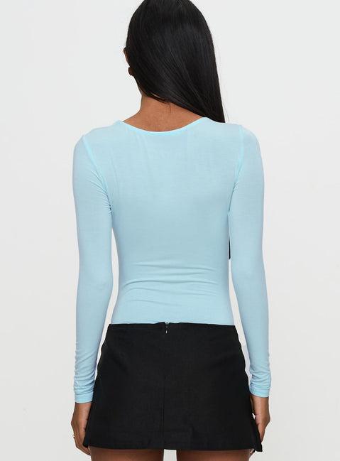 Glorious Look Twist Detail Bodysuit Blue Product Image