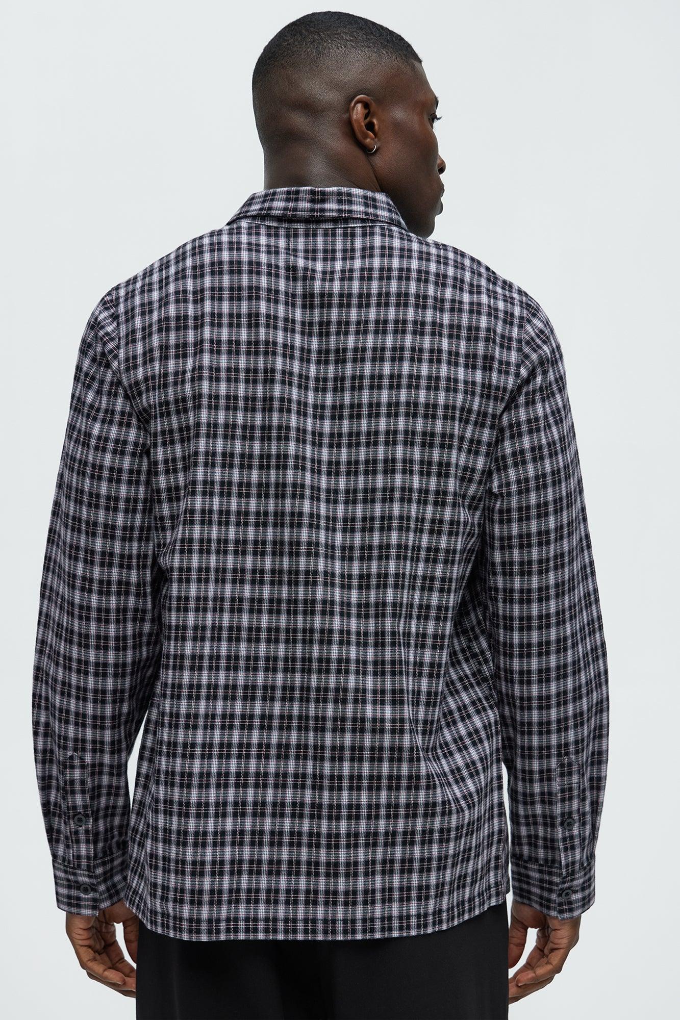 Carson Plaid Classic Long Sleeve Button Up - Black/combo Male Product Image