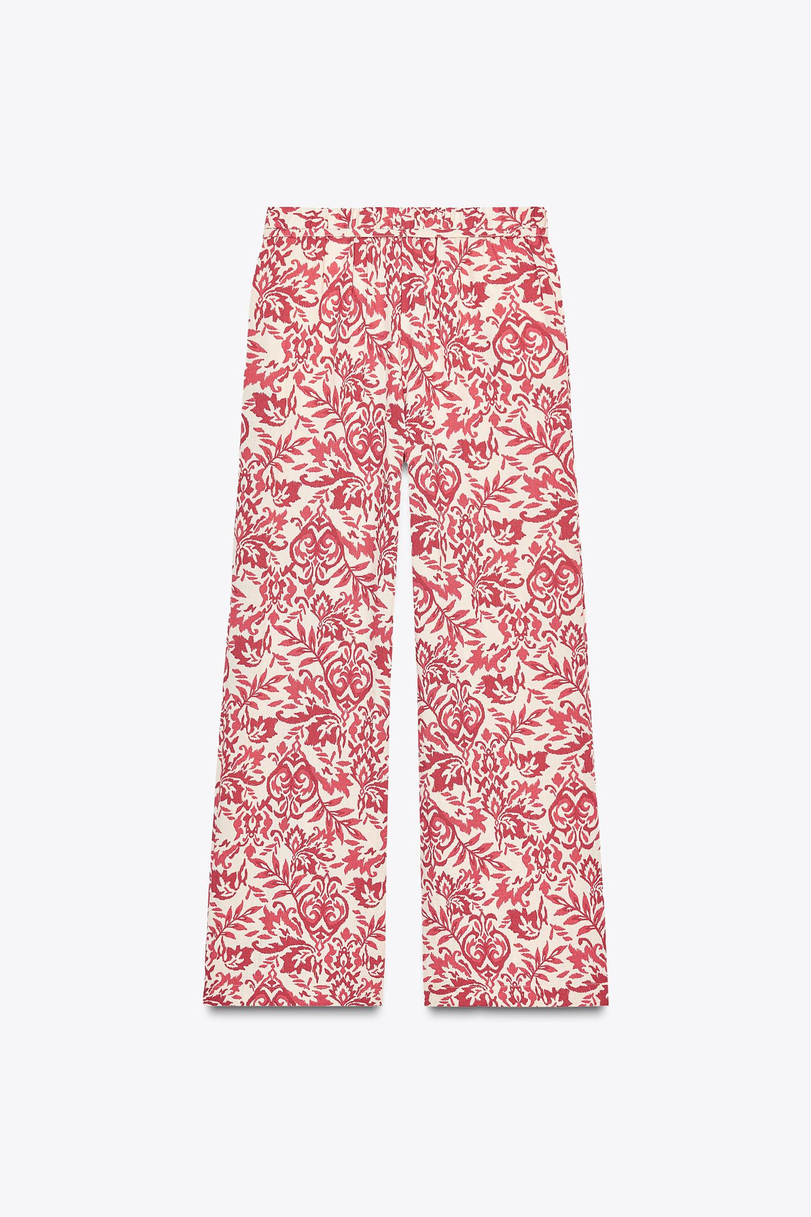 PRINTED RUSTIC WIDE-LEG PANTS Product Image