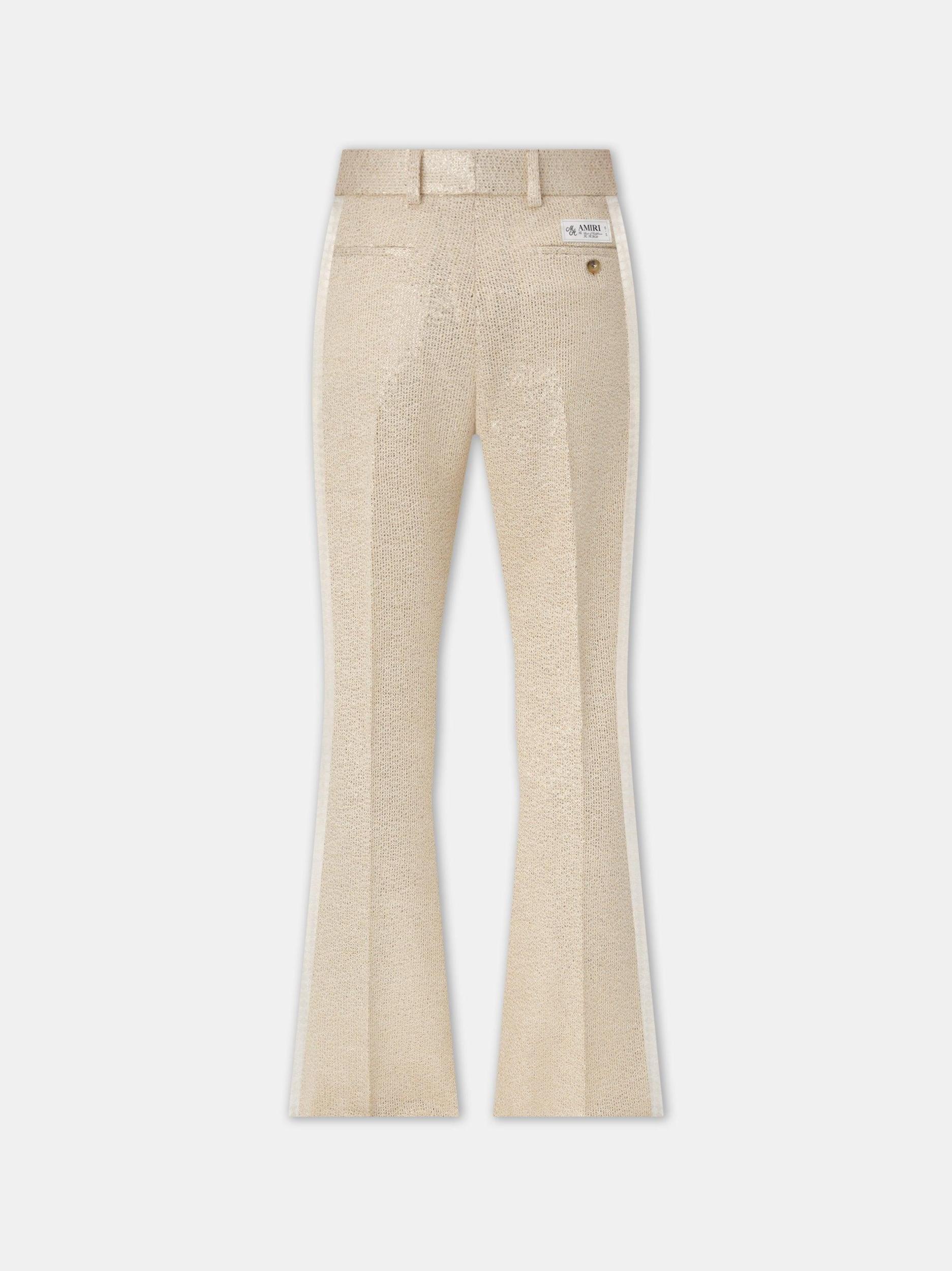 SEQUIN BOUCLE DOUBLE PLEATED PANT - Champagne Male Product Image