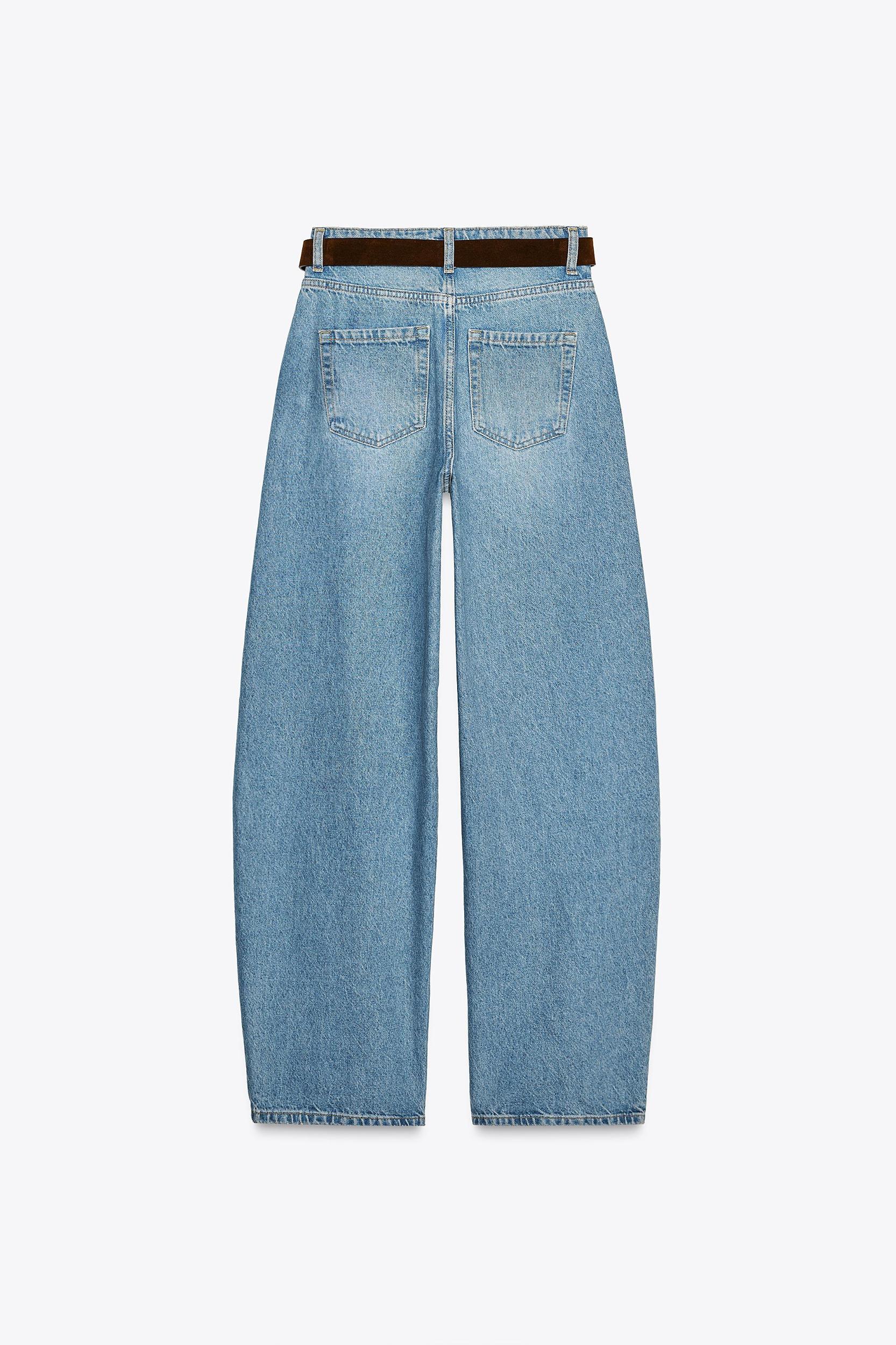 Z1975 HIGH-WAISTED WIDE LEG TAPERED BELTED JEANS Product Image