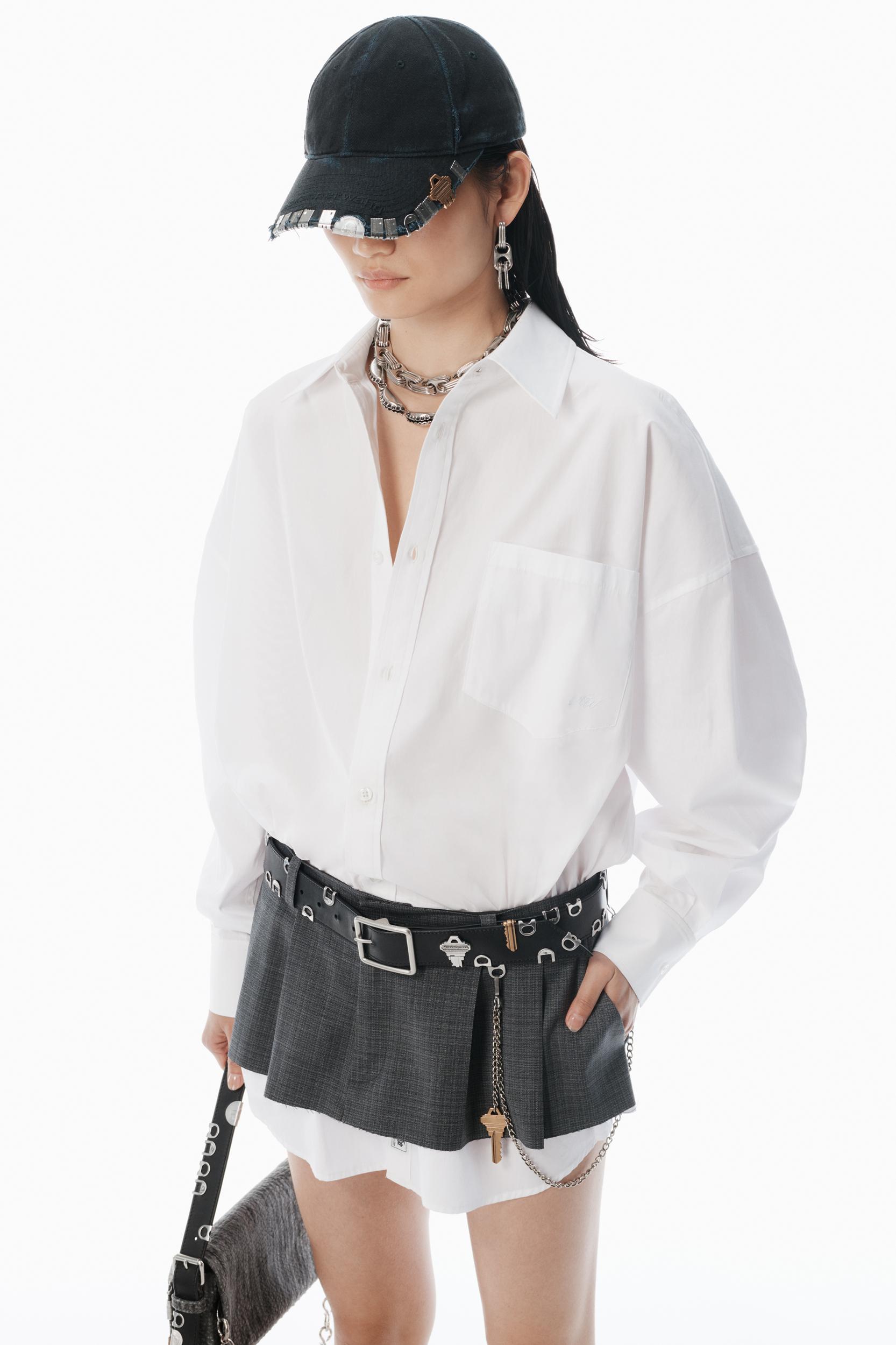 Grey & White Pre-styled Shirtdress Product Image