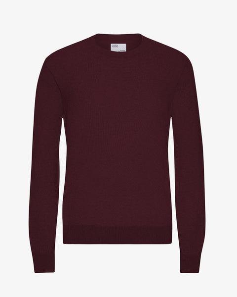 Light Merino Wool Crew - Oxblood Red Product Image
