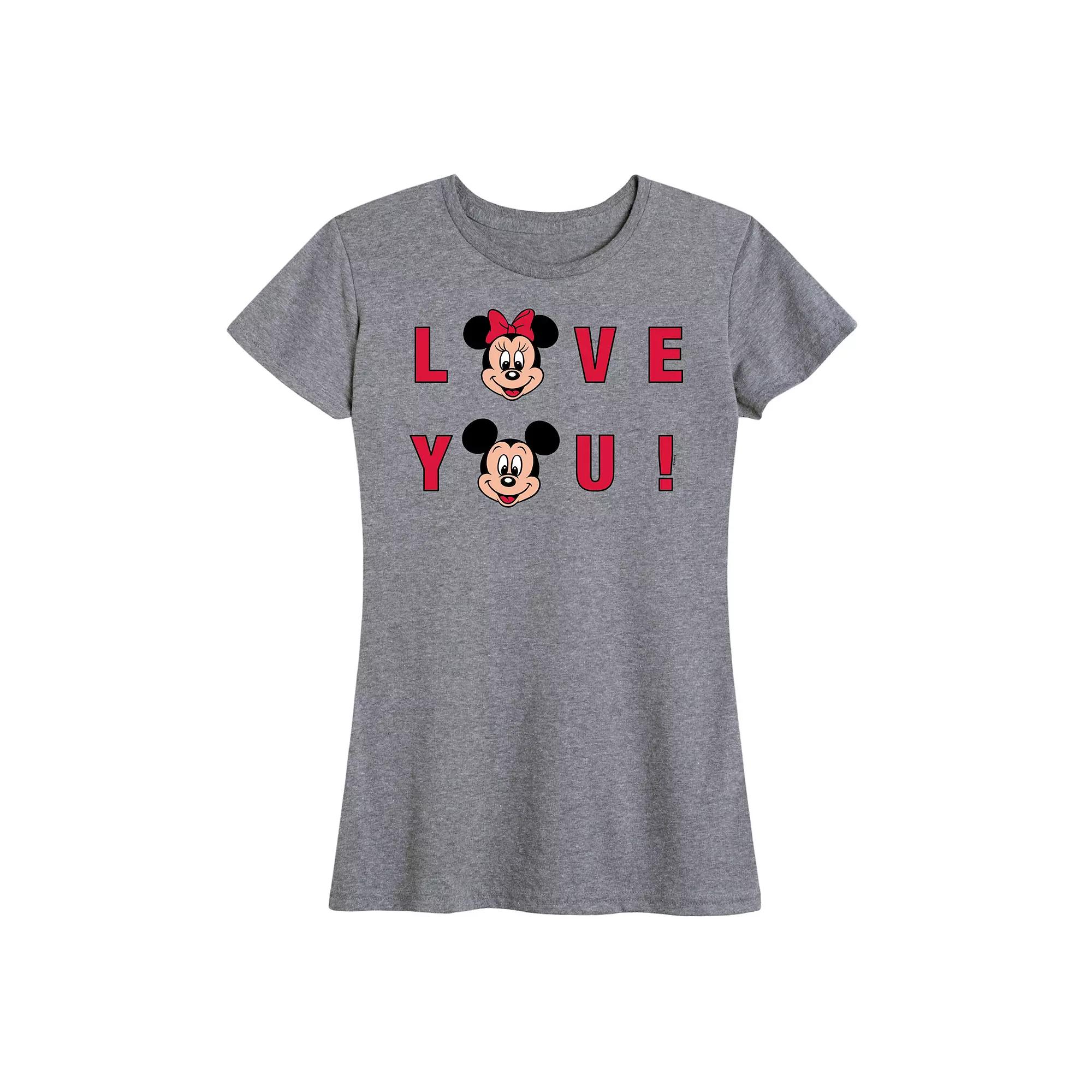 Disney's Mickey & Minnie Mouse Women's Love You Graphic Tee,  Product Image