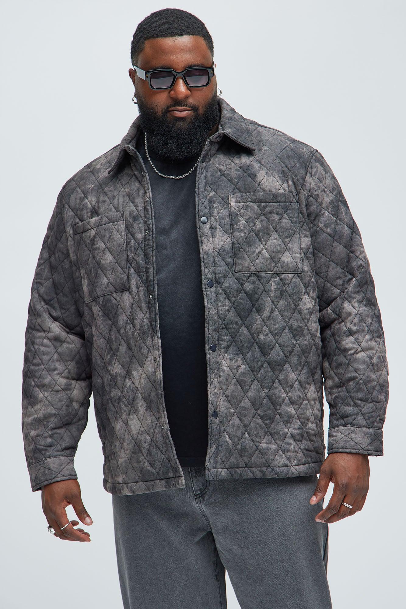 Bayswater Vintage Quilted Button Up Shirt - Black/combo Product Image