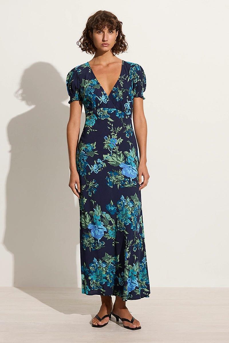Reis Maxi Dress Escala Floral Navy - Final Sale Product Image