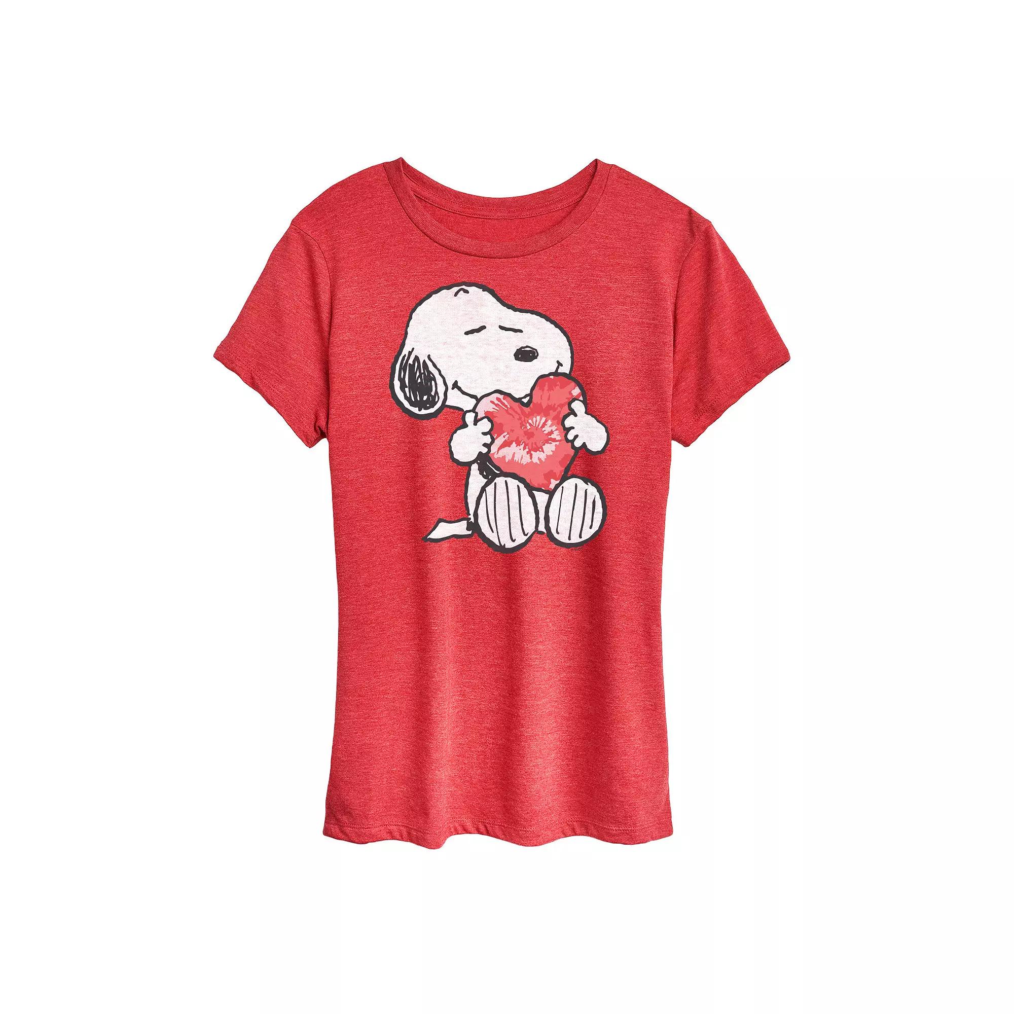 Women's Peanuts Snoopy With Heart Graphic Tee, Girl's,  Product Image