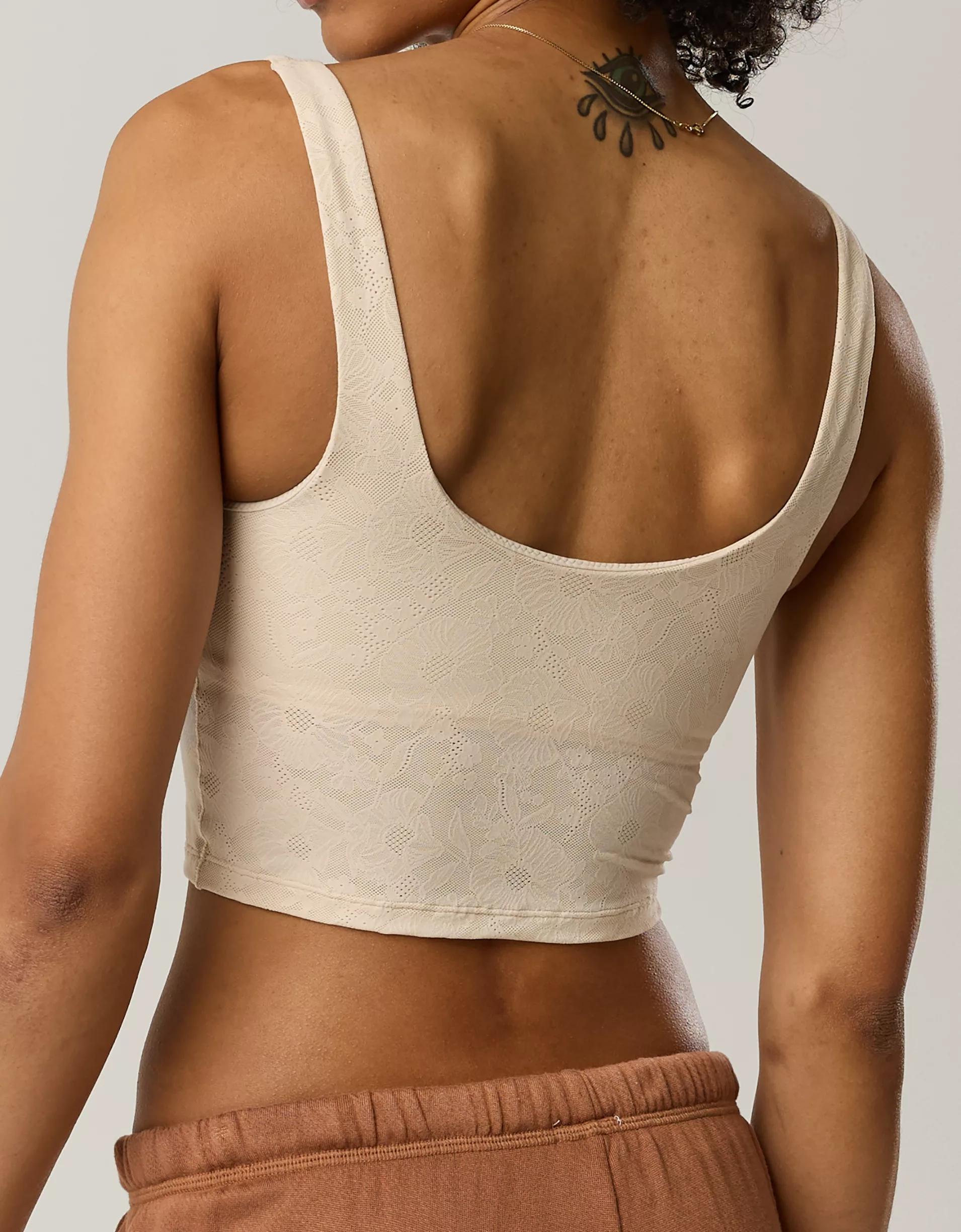 OFFLINE By Aerie Lace Low Key Longline Sports Bra Product Image