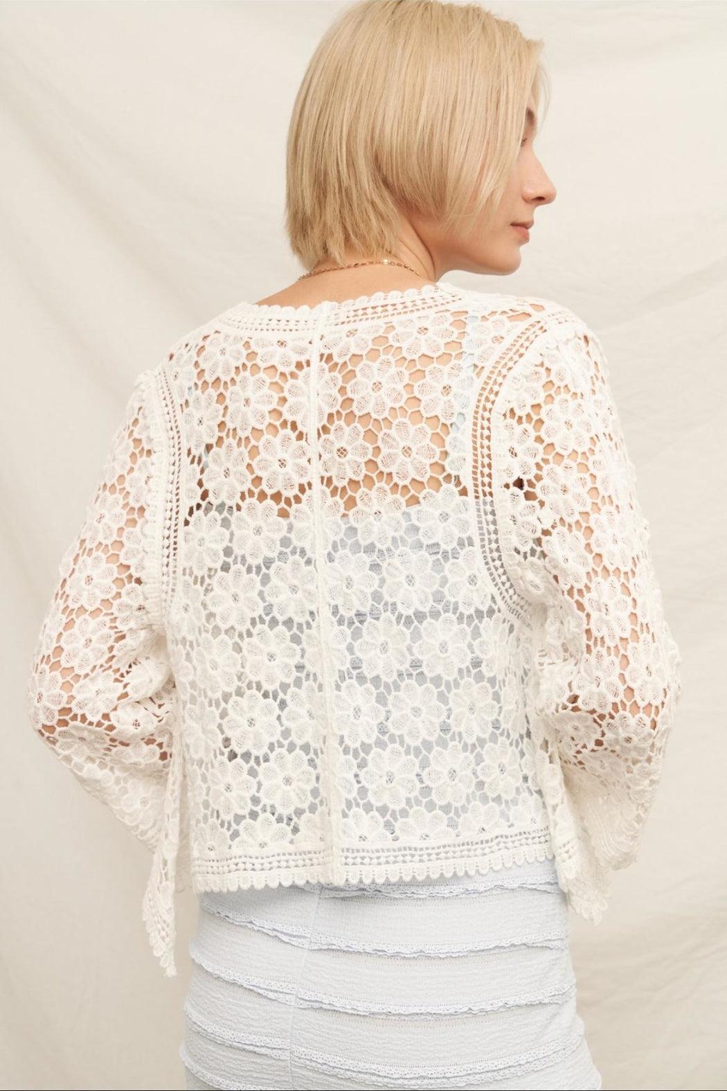 Floral Crochet Cardigan Product Image