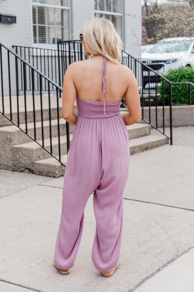 Draw Me In Mauve Halter Neck Jumpsuit FINAL SALE Product Image