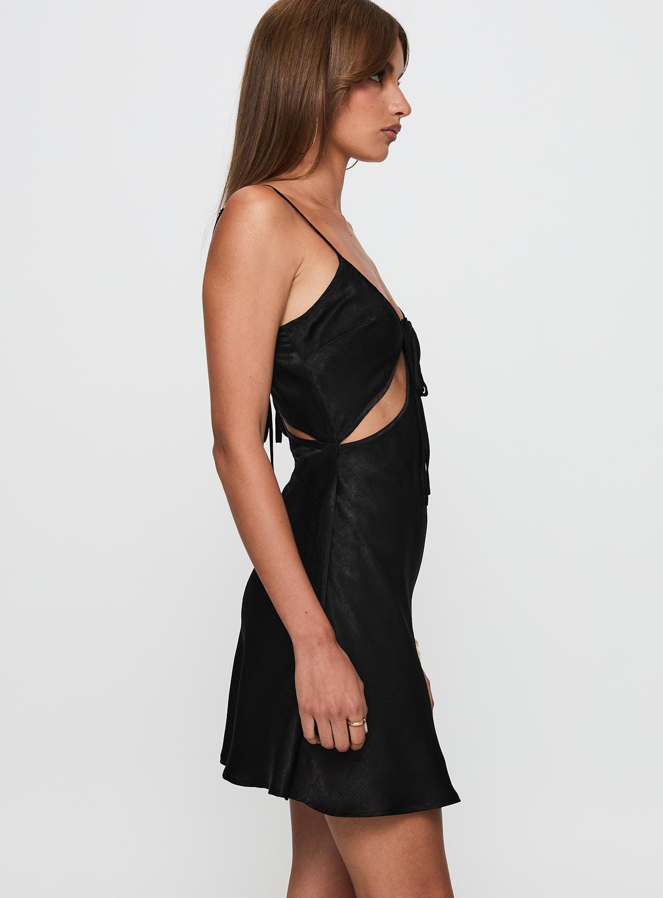 Linger Bias Cut Dress Black Product Image