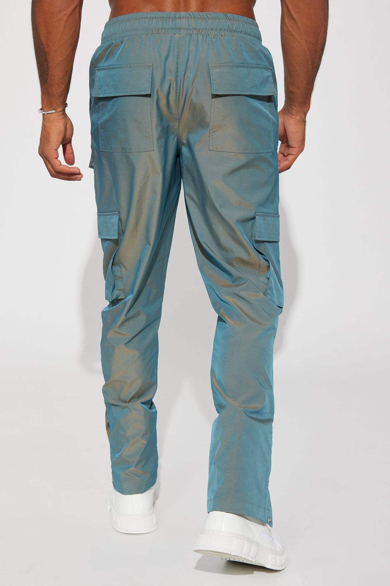 Stormy Iridescent Snap Slim Cargo Pants - Green Product Image