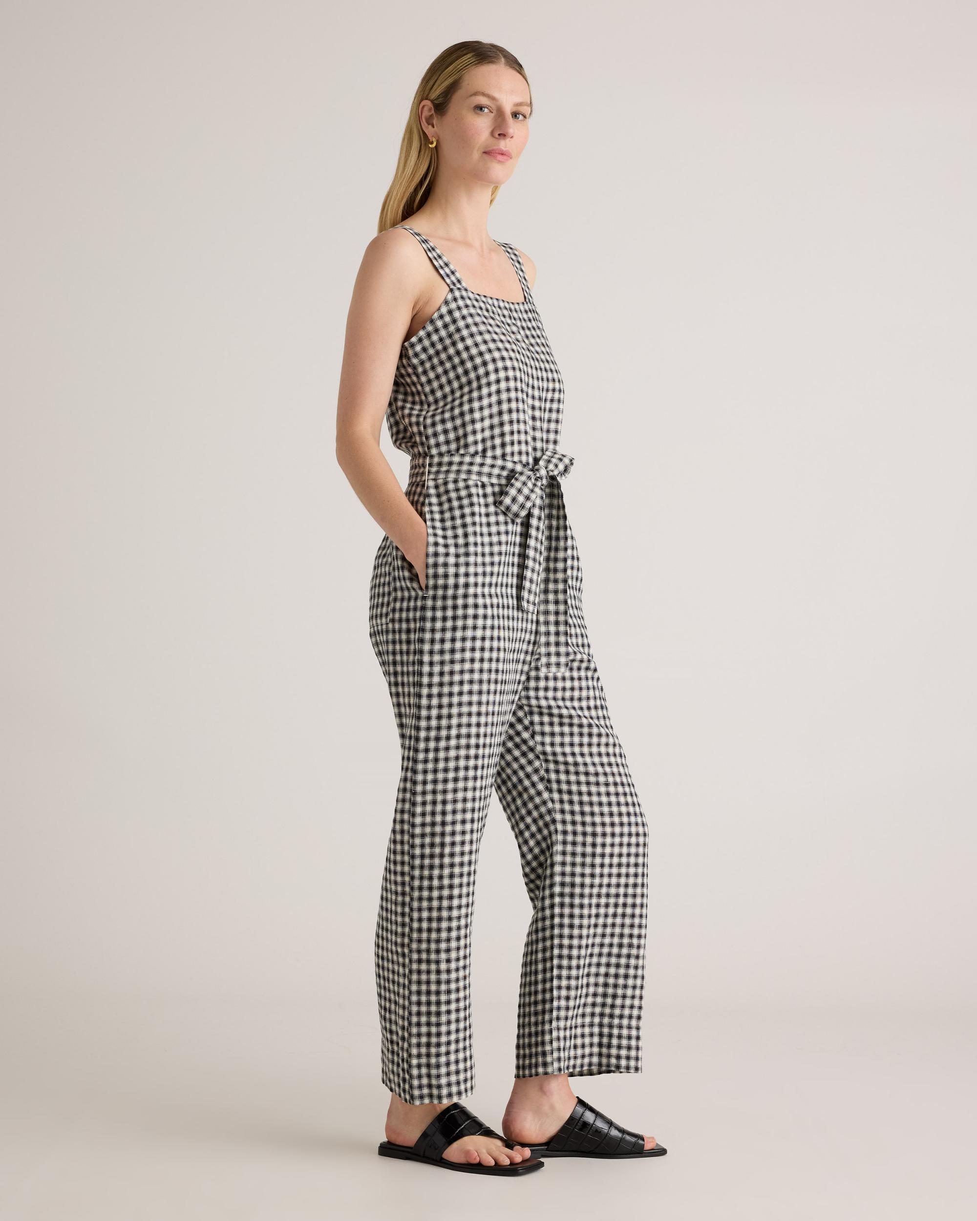 Quince | Women's 100% European Linen Square Neck Jumpsuit Product Image