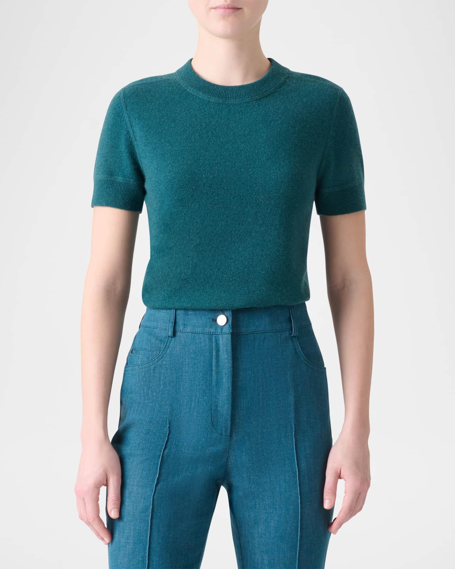 Short-Sleeve Cashmere Sweater Product Image