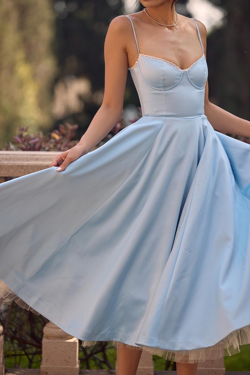Mademoiselle  cinderella blue tulle midi dress Product Image
