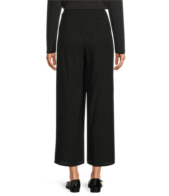 Eileen Fisher Crinkle Texture Plisse Wide Leg Ankle Pants Product Image