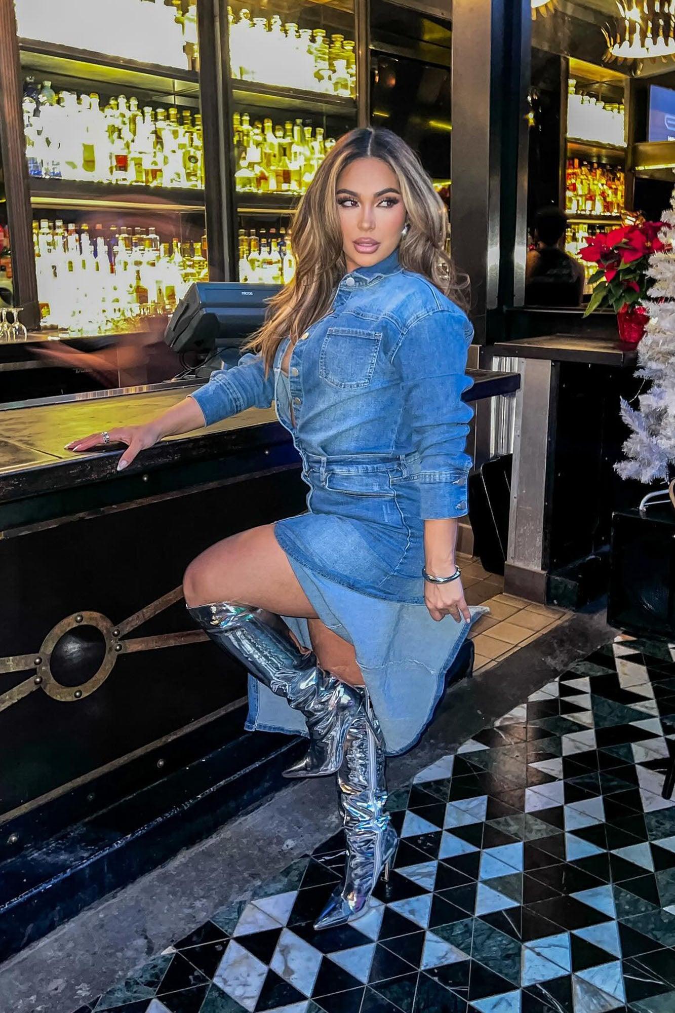 Naomi Denim Maxi Dress - Medium Wash Product Image