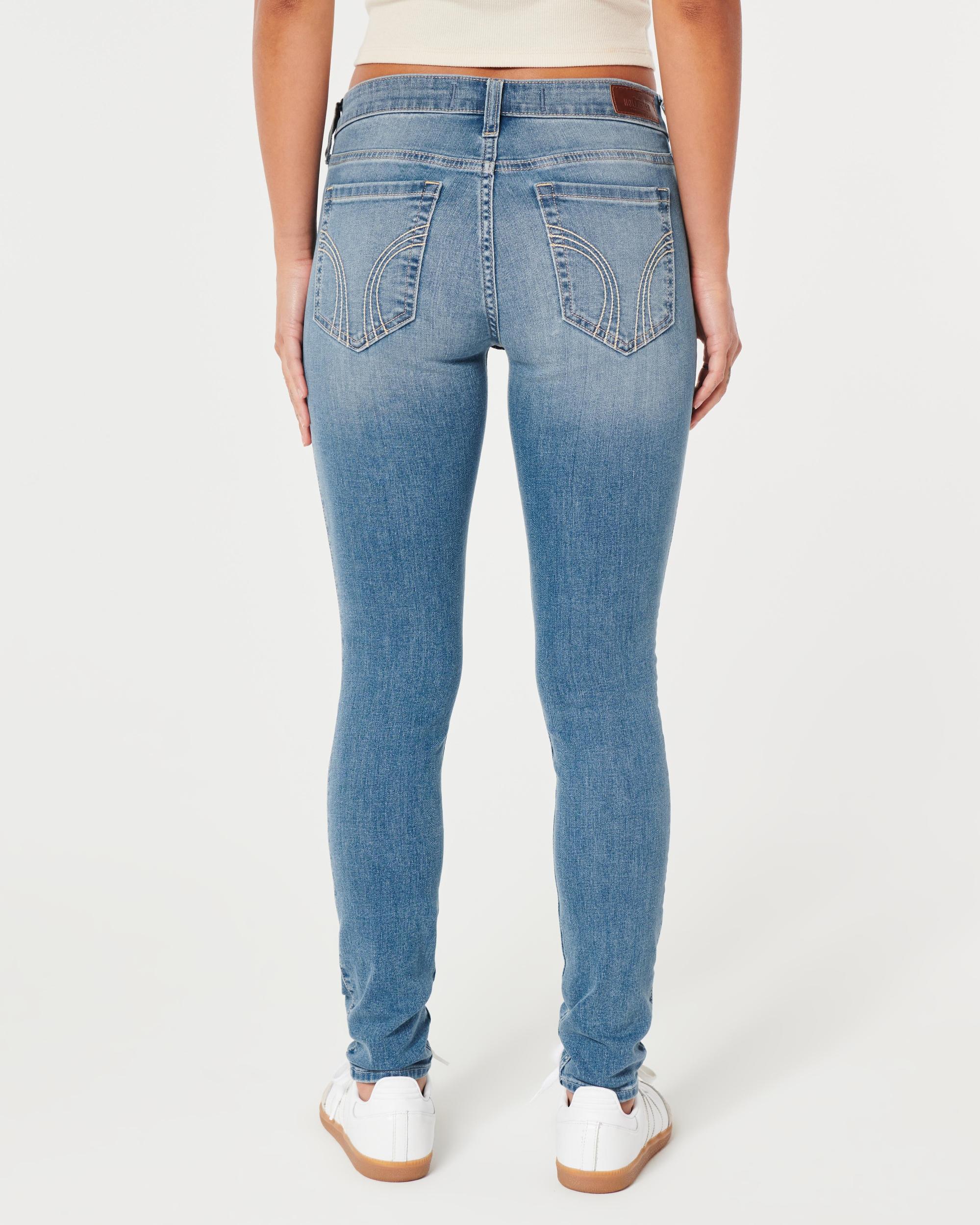 Low-Rise Medium Wash Super Skinny Jeans Product Image