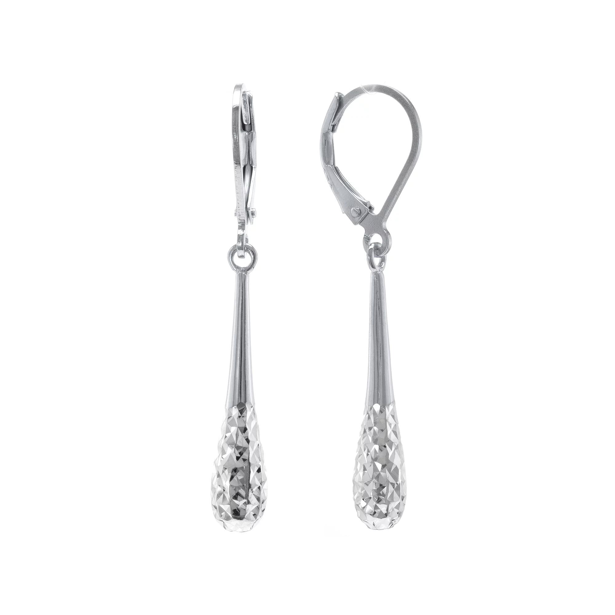 Judy Crowell Sterling Silver Teardrop Linear Drop Earrings, Women's Product Image