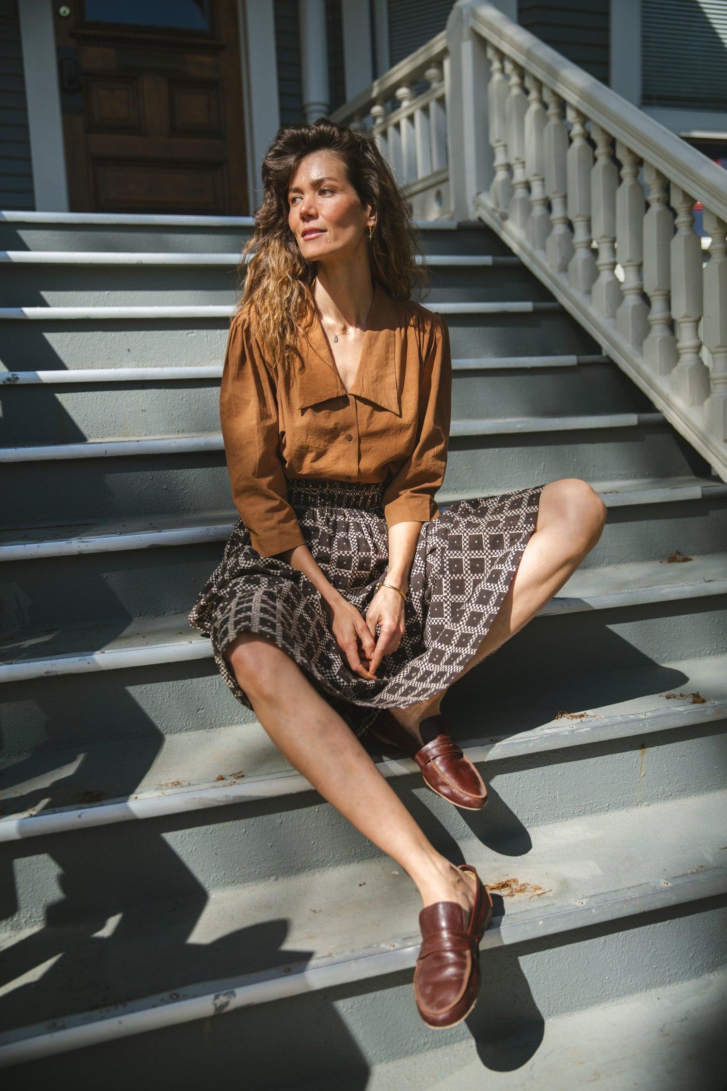 Square Block Skirt Product Image