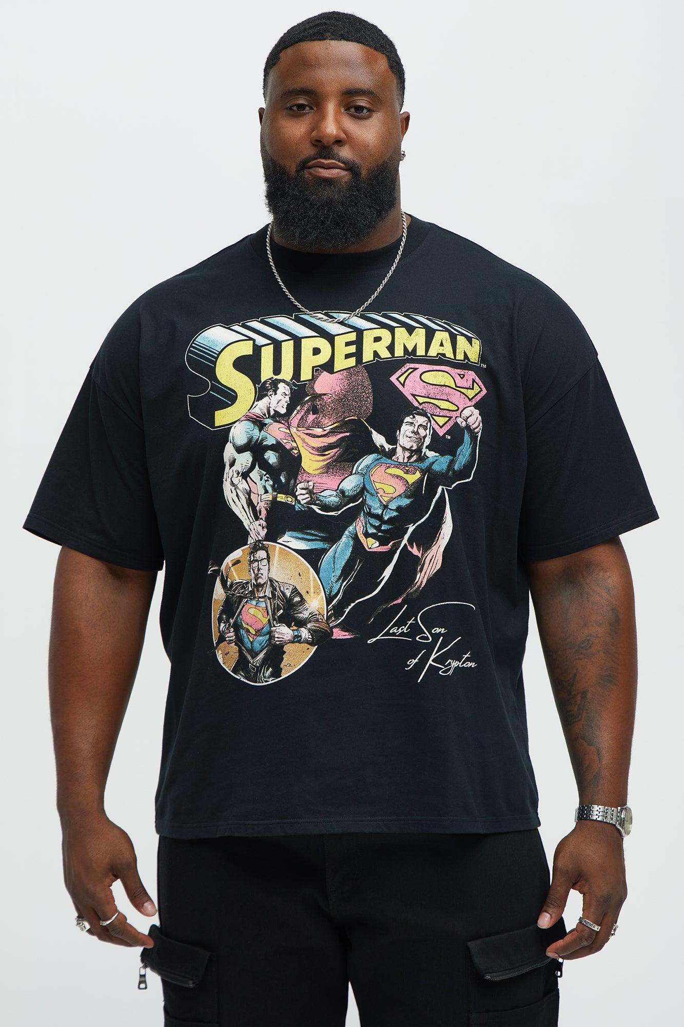 Superman Man Of Steel Oversized Short Sleeve Tee - Black Product Image