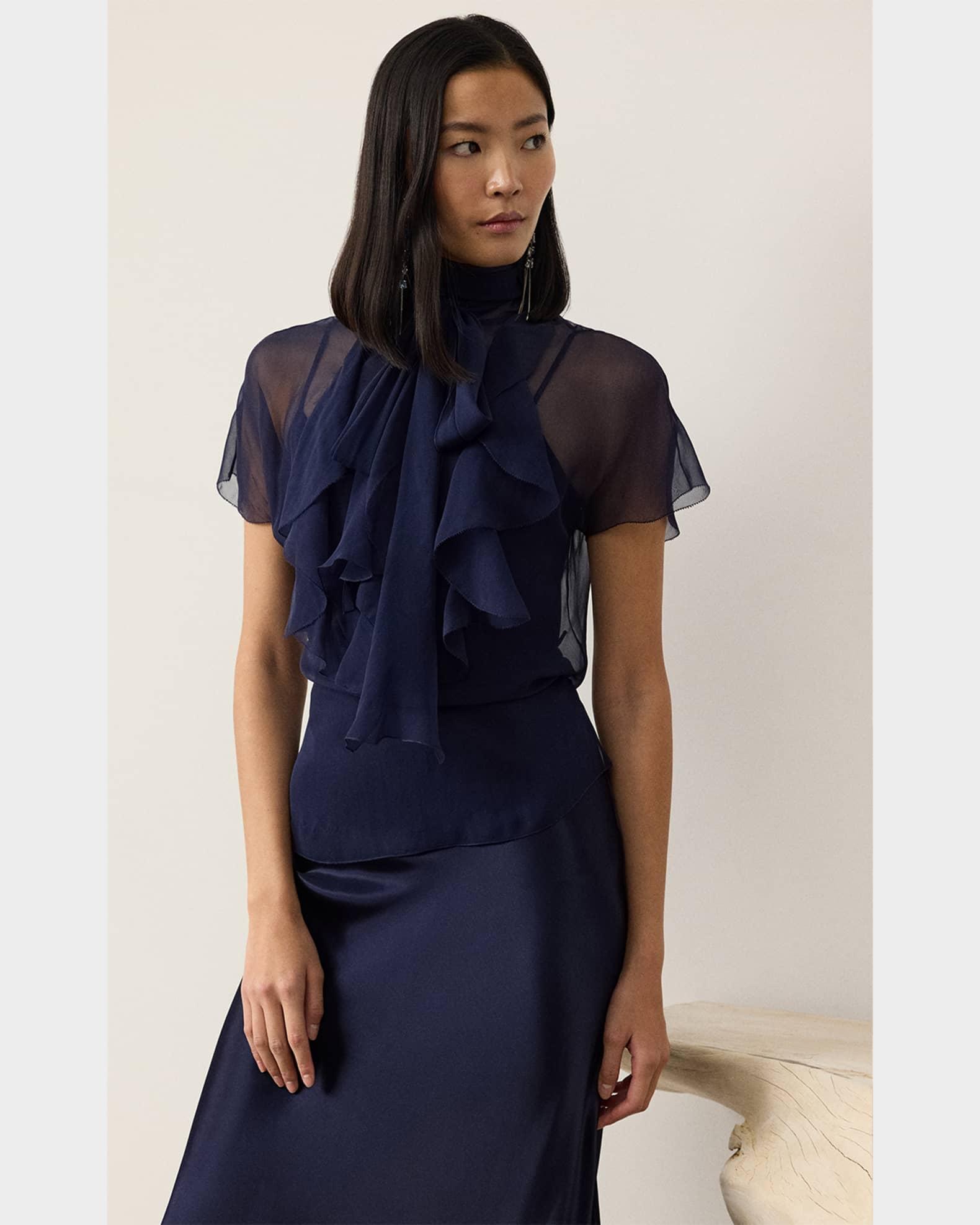 Etta Ruffle Bib Washed Chiffon Top Product Image