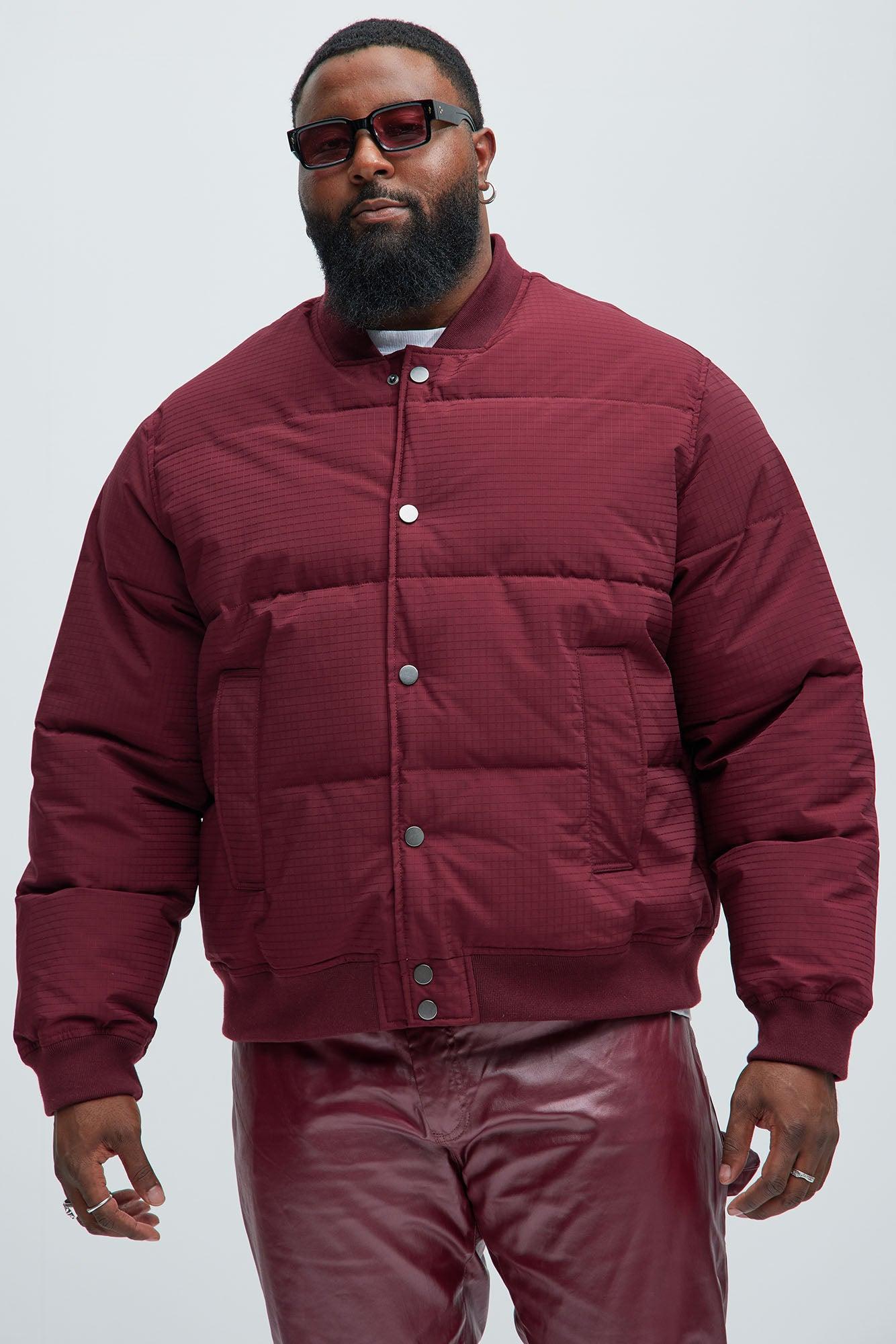 Deon Bomber Jacket - Burgundy Product Image