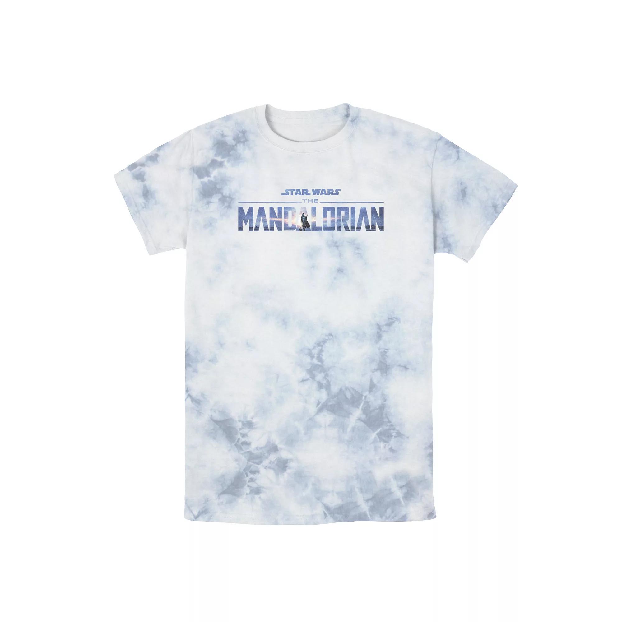 Men's Star Wars The Mandalorian Season 2 Logo Tee, Boy's, Size: Medium, White Blue Product Image