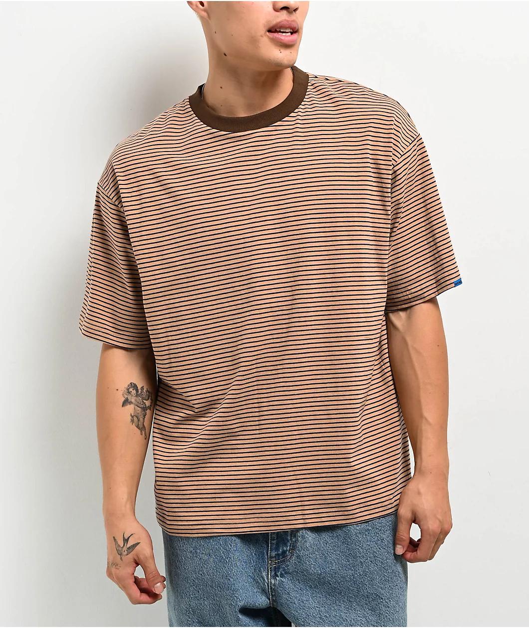 WKND Stripe Brown T-Shirt Product Image