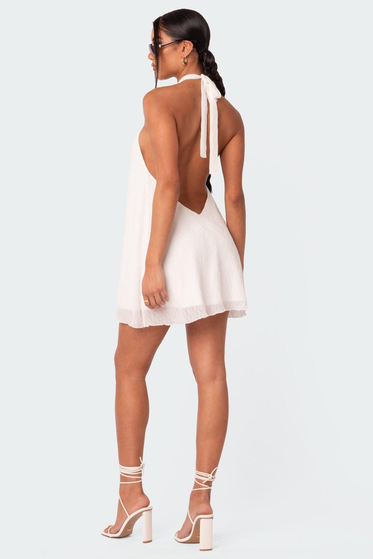 Palma Open Back Halter Mini Dress Product Image