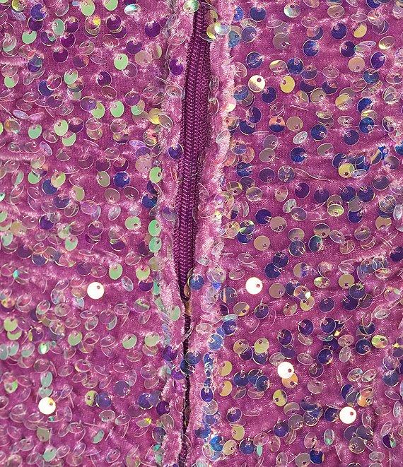 Midnight Doll One Shoulder Sequin Front Slit Bodycon Dress Product Image