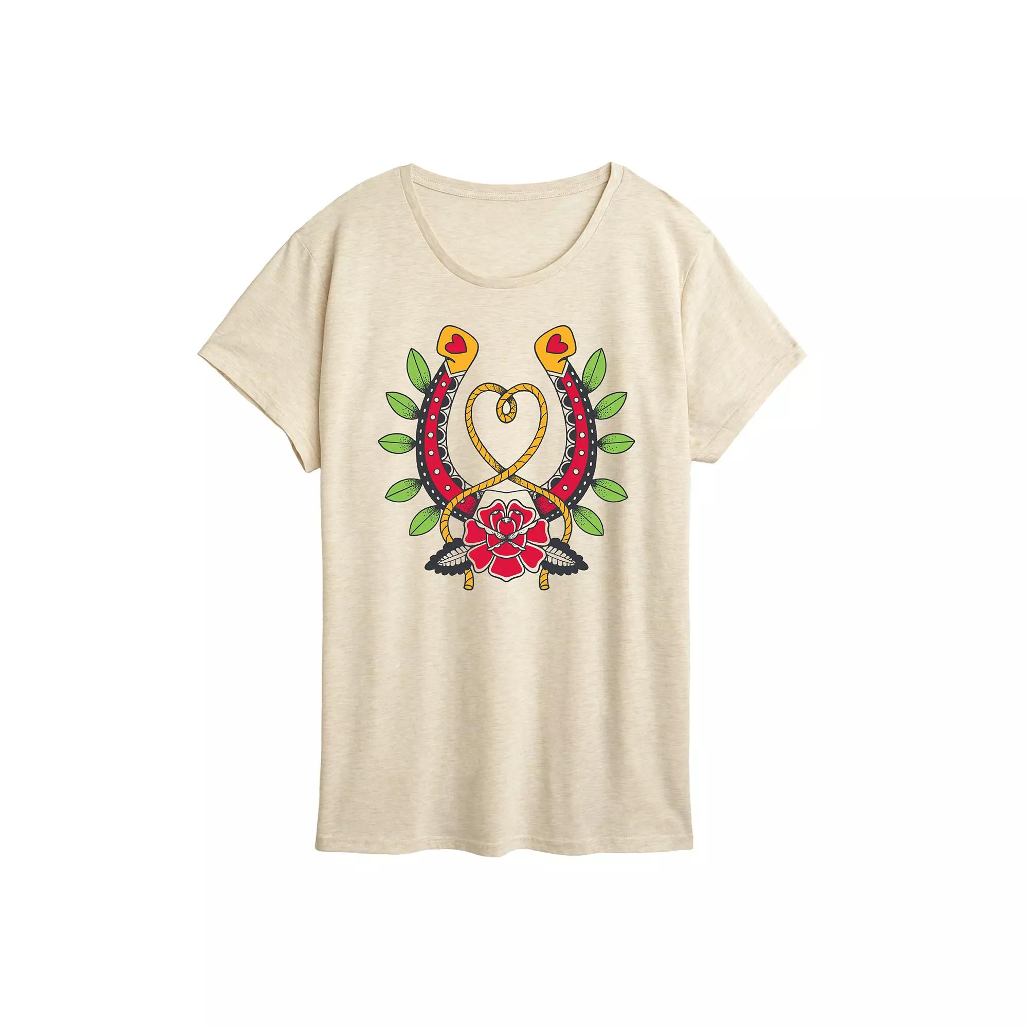 Women's Goth Western Horseshoe Graphic Tee,  Product Image